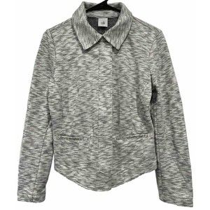 CAbi Womens Size Small Neo Moto French Terry Jacket Style# 5102 Zip Front Gray